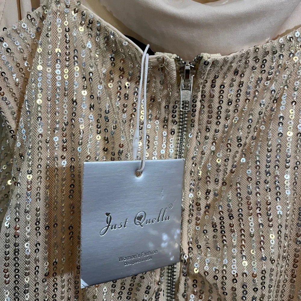 NEW Cowl Neck Sequin Mini Dress - Picture 8 of 11